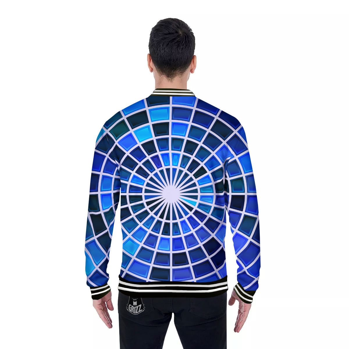 Spider Web Stained Mosaic Print Baseball Jacket-grizzshop