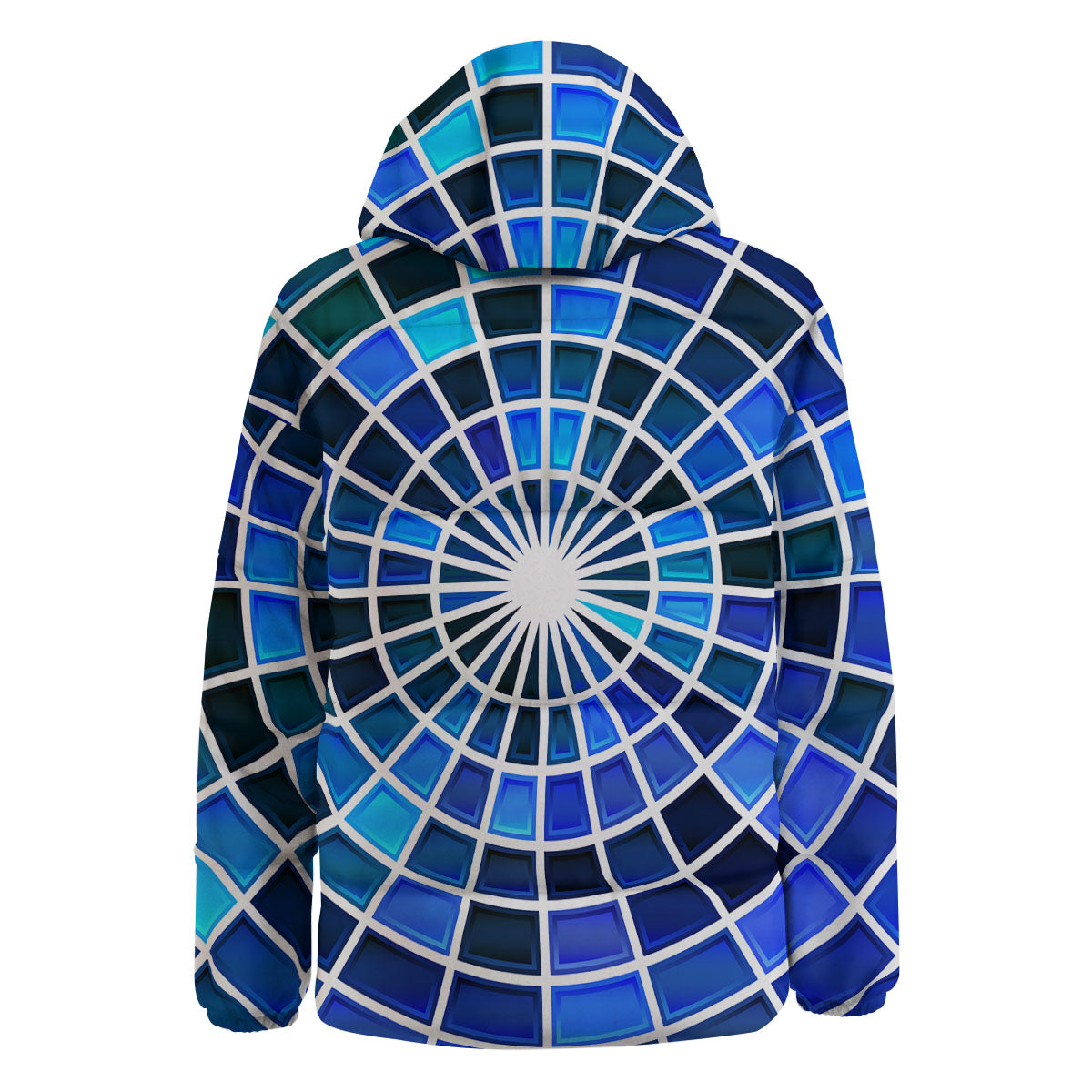 Spider Web Stained Mosaic Print Down Jacket-grizzshop