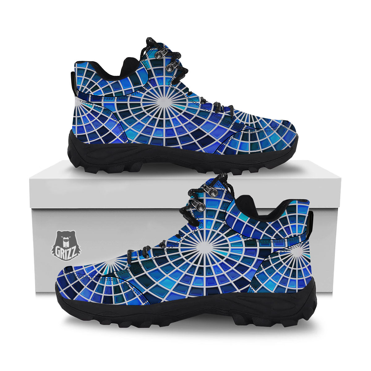 Spider Web Stained Mosaic Print Hiking Shoes-grizzshop