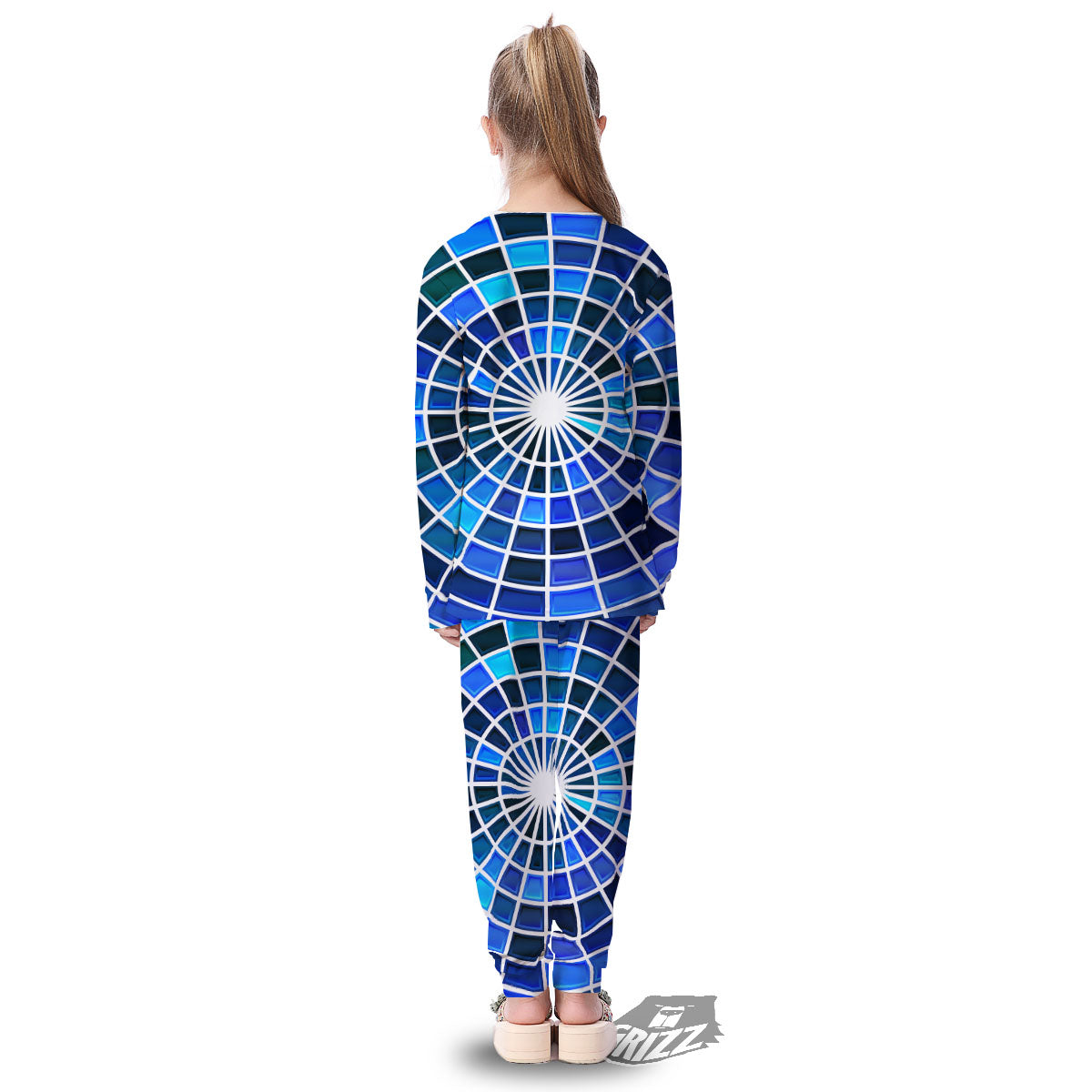 Spider Web Stained Mosaic Print Kid's Pajamas-grizzshop