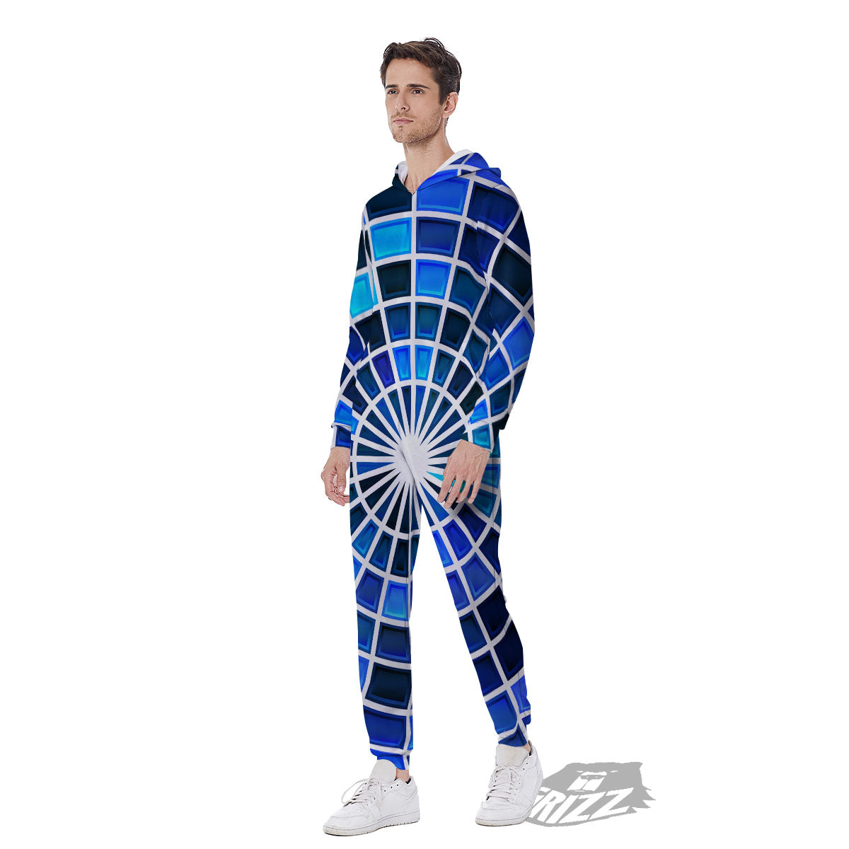Spider Web Stained Mosaic Print Men's Jumpsuit-grizzshop