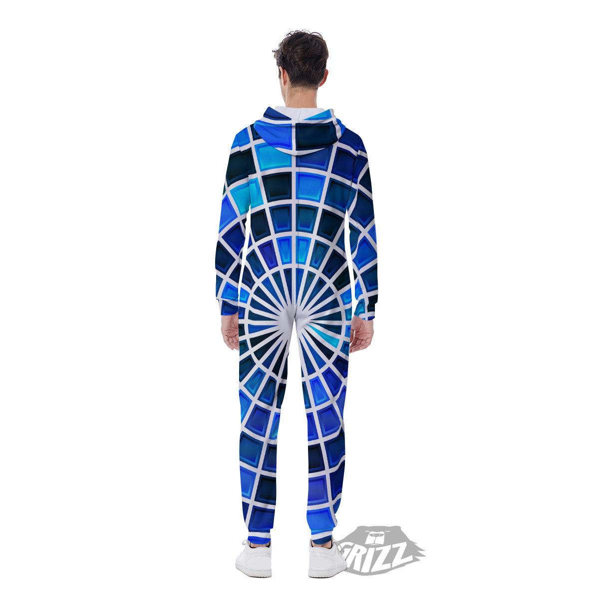 Spider Web Stained Mosaic Print Men's Jumpsuit-grizzshop