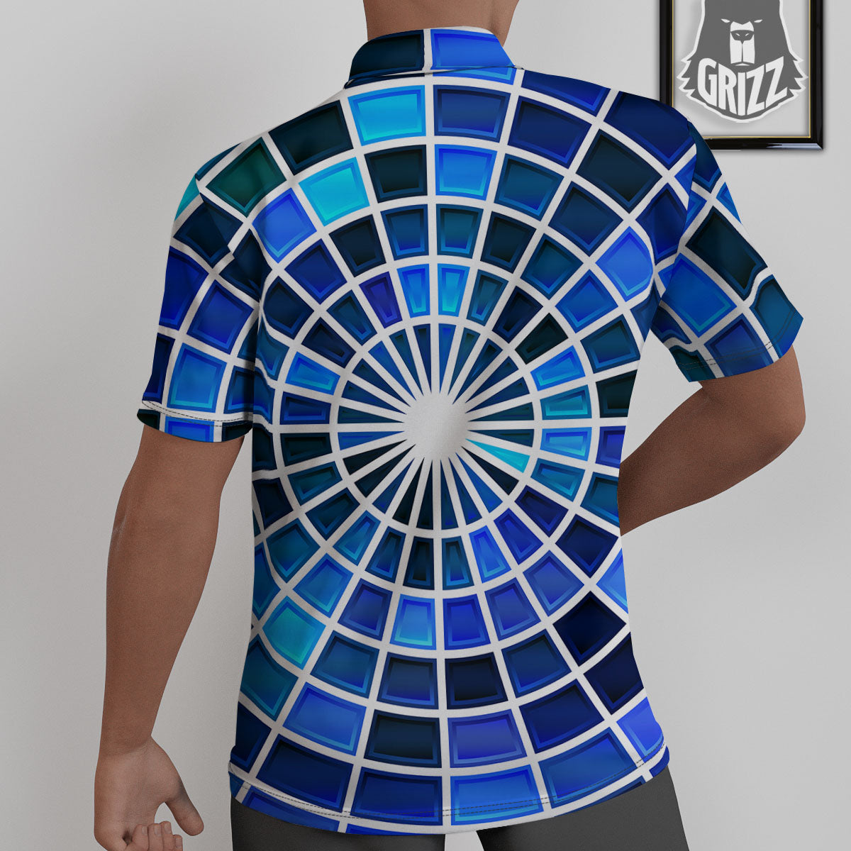 Spider Web Stained Mosaic Print Untucked Shirts-grizzshop