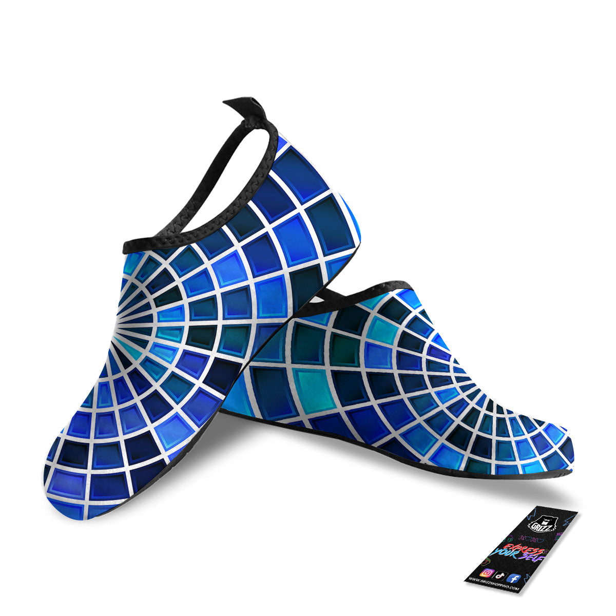 Spider Web Stained Mosaic Print Water Shoes-grizzshop