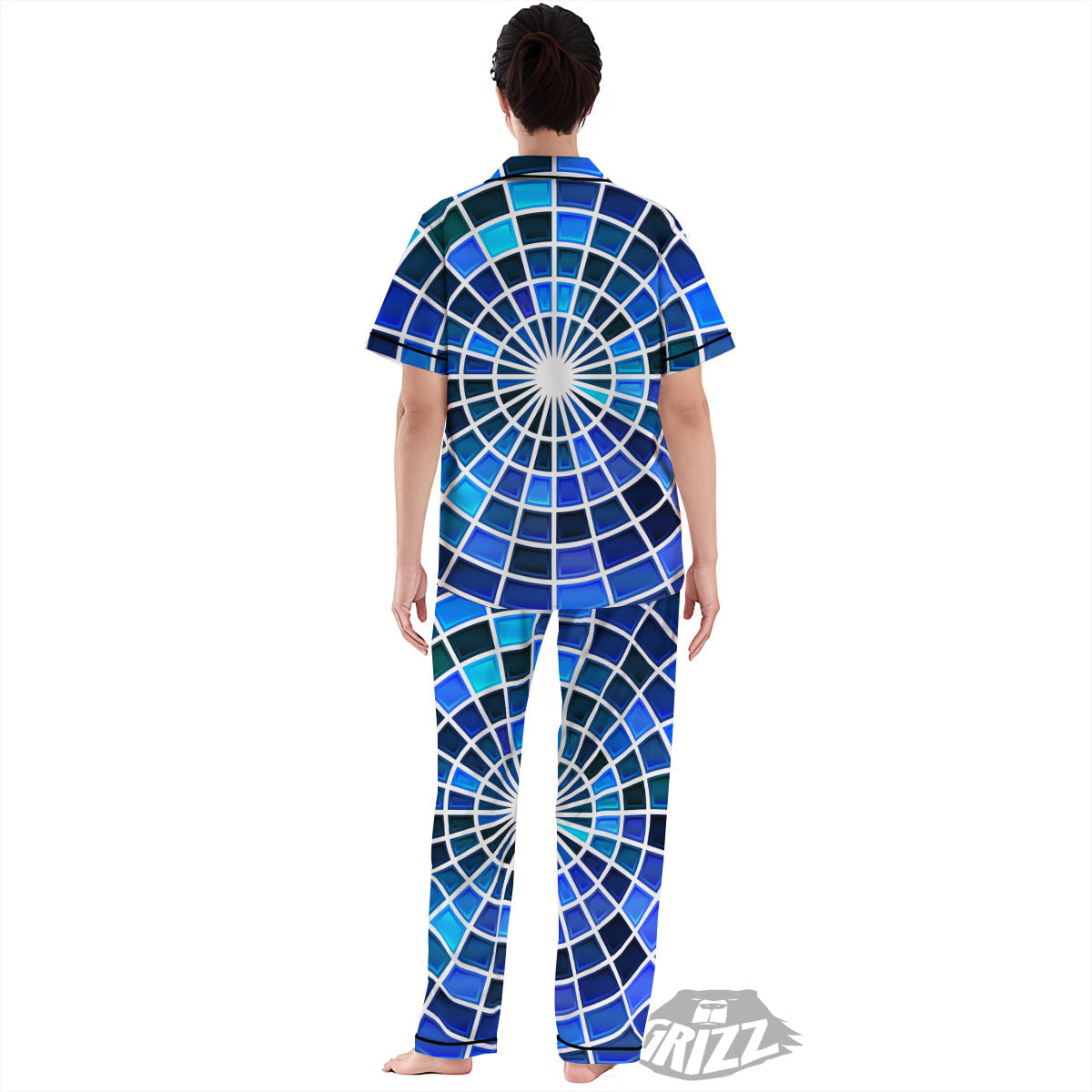 Spider Web Stained Mosaic Print Women's Pajamas Set-grizzshop
