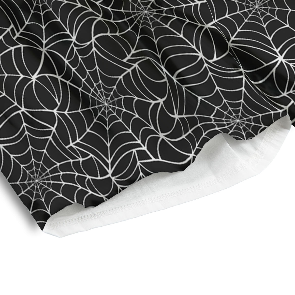 Spider Web White And Black Print Pattern Men's Athletic Shorts