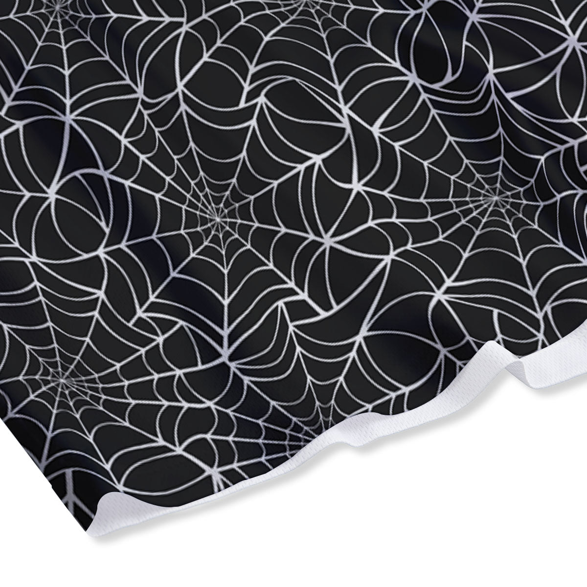 Spider Web White And Black Print Pattern Mesh Shorts
