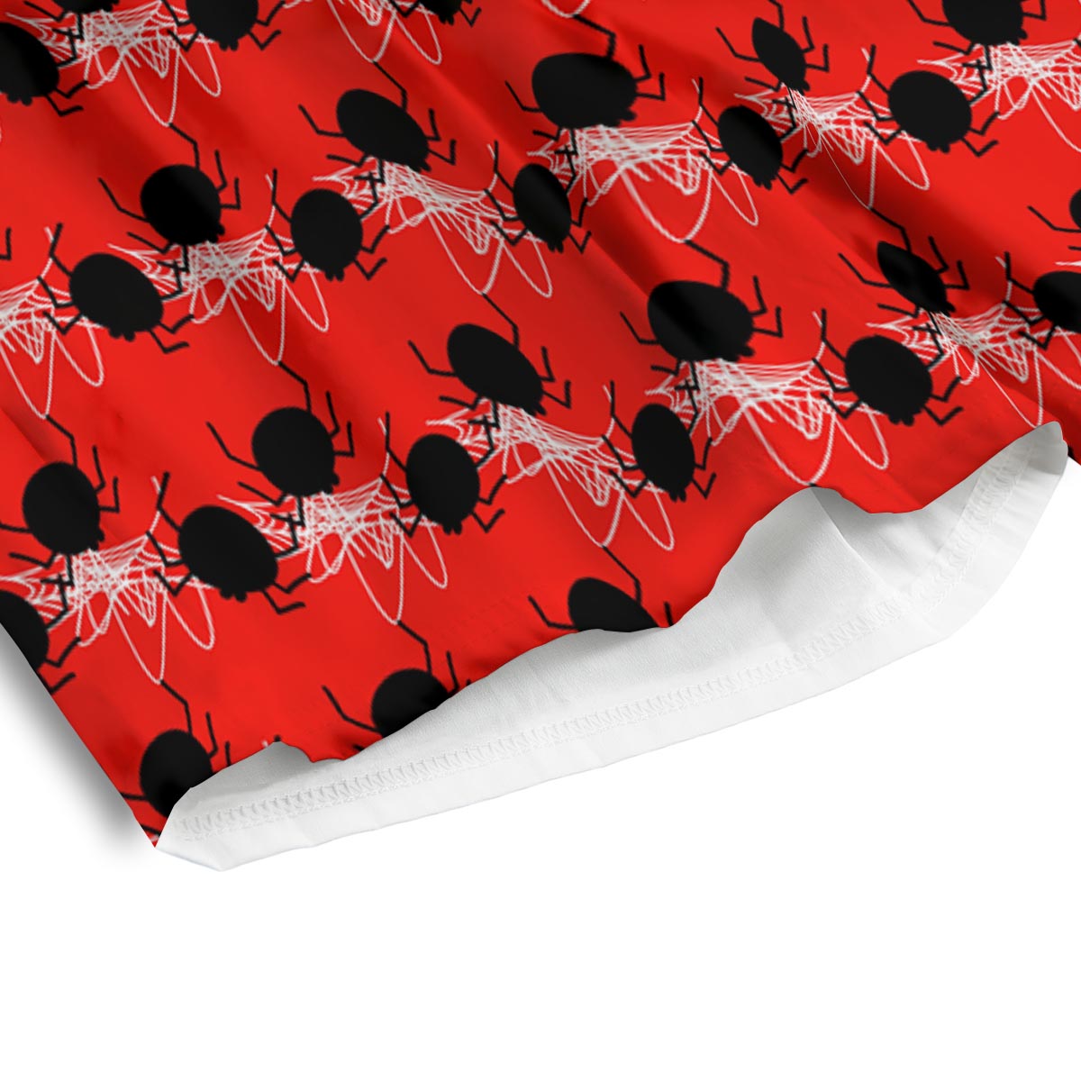 Spider Web White And Red Print Pattern Men's Athletic Shorts