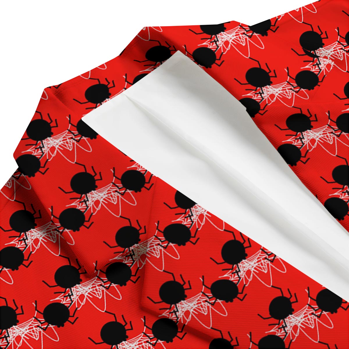 Spider Web White And Red Print Pattern Men's Blazer-grizzshop