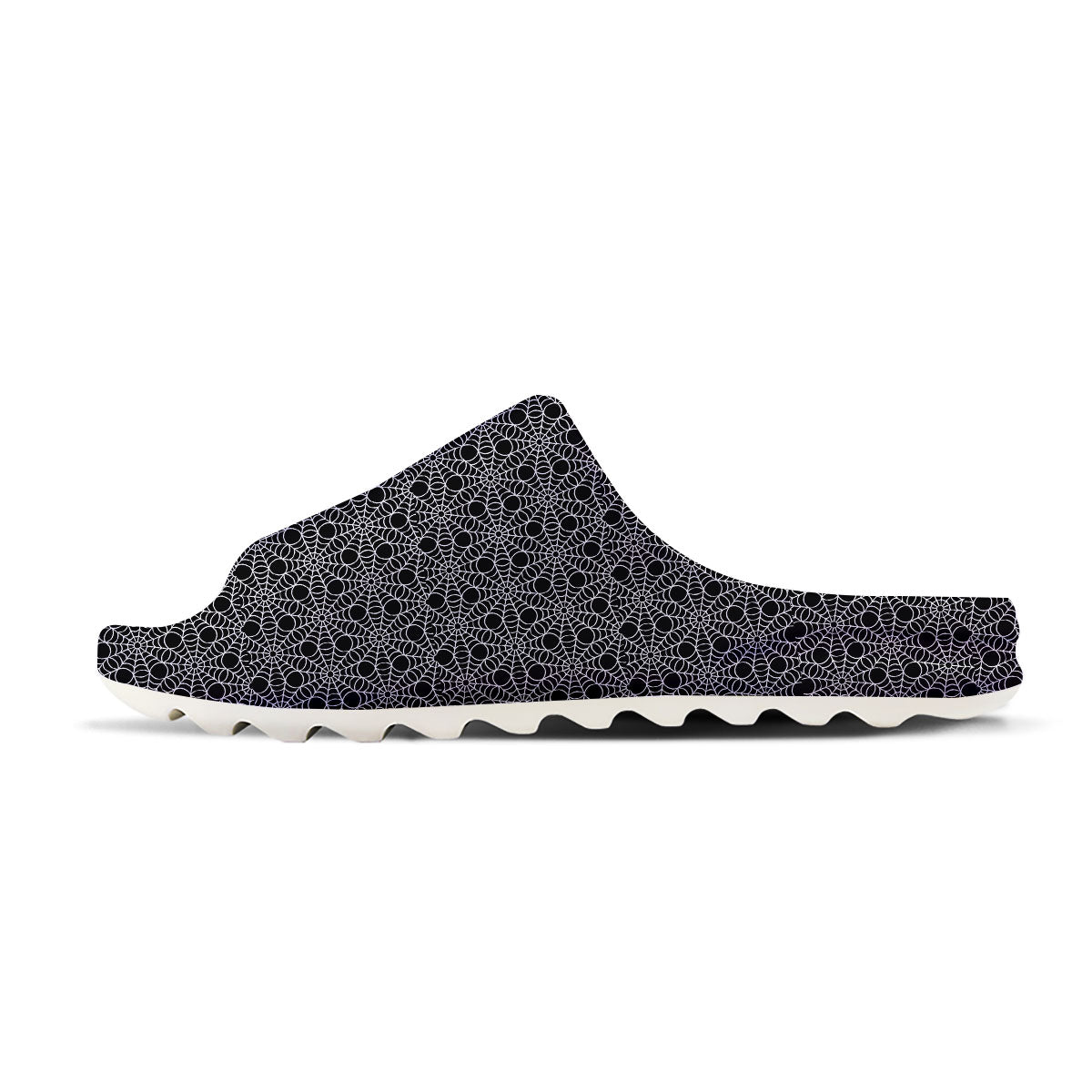 Spider Web Black Print Pattern Sandals-grizzshop