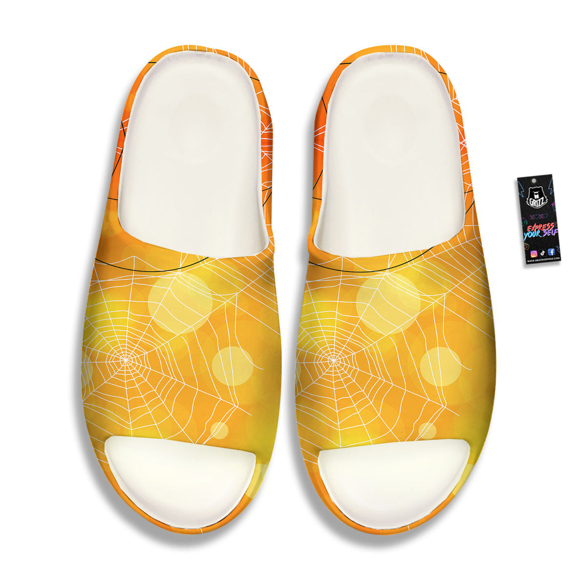 Spider Web Halloween Print Sandals-grizzshop
