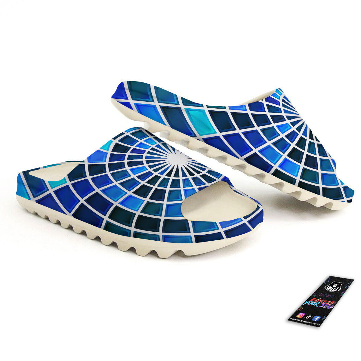 Spider Web Stained Mosaic Print Sandals-grizzshop