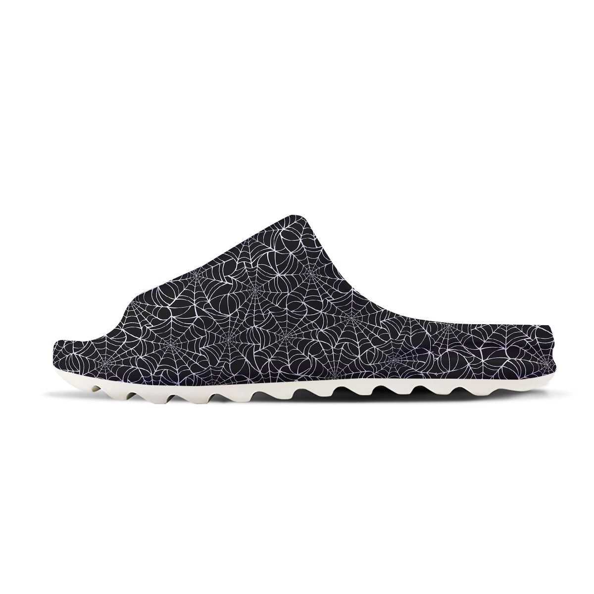 Spider Web White And Black Print Pattern Sandals-grizzshop