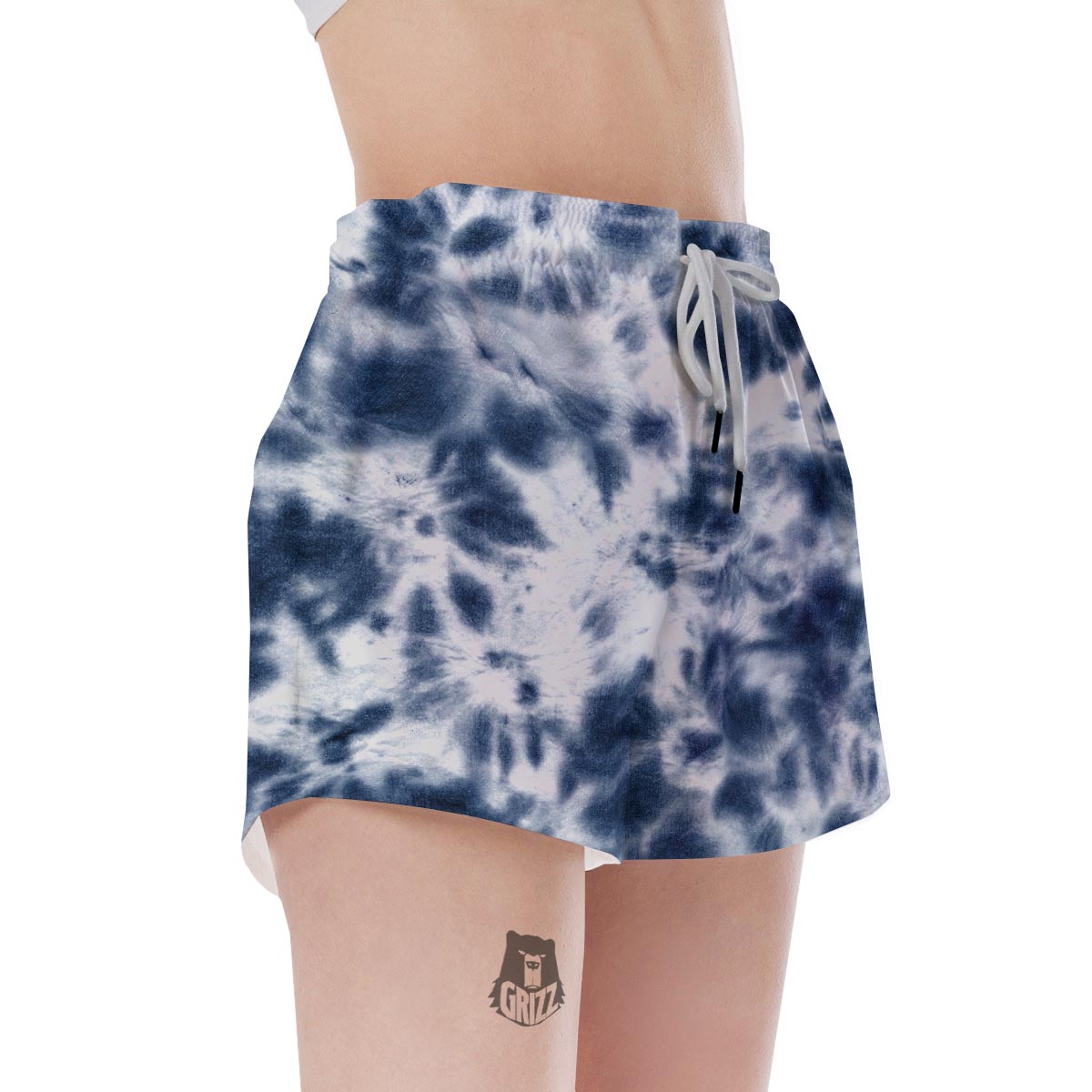 Spiral Blue Tie Dye Women's Shorts-grizzshop
