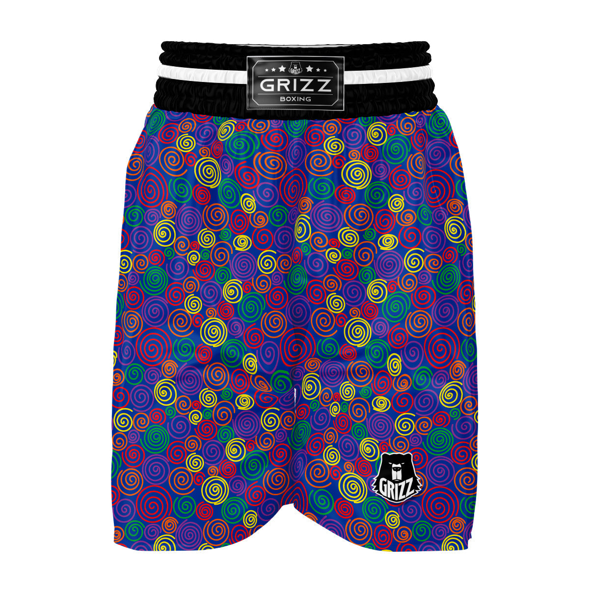 Spiral Colorful Print Pattern Boxing Shorts-grizzshop