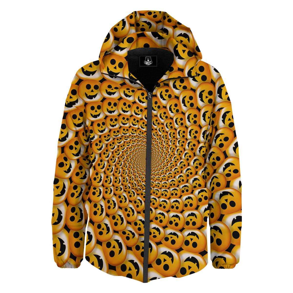 Spiral Halloween Print Down Jacket-grizzshop