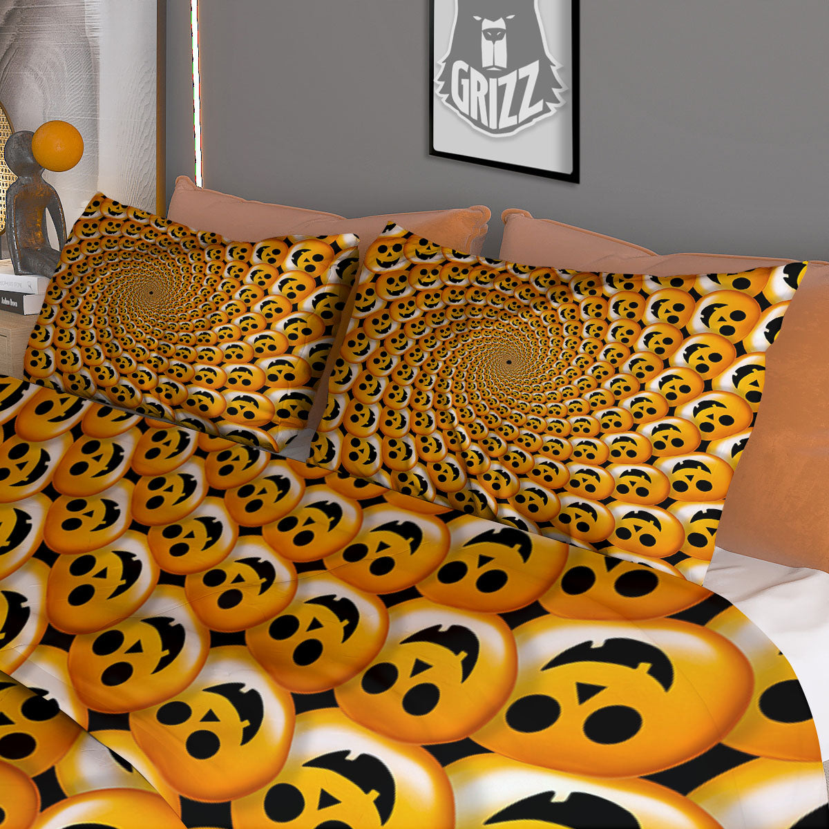 Spiral Halloween Print Duvet Cover Bedding Set
