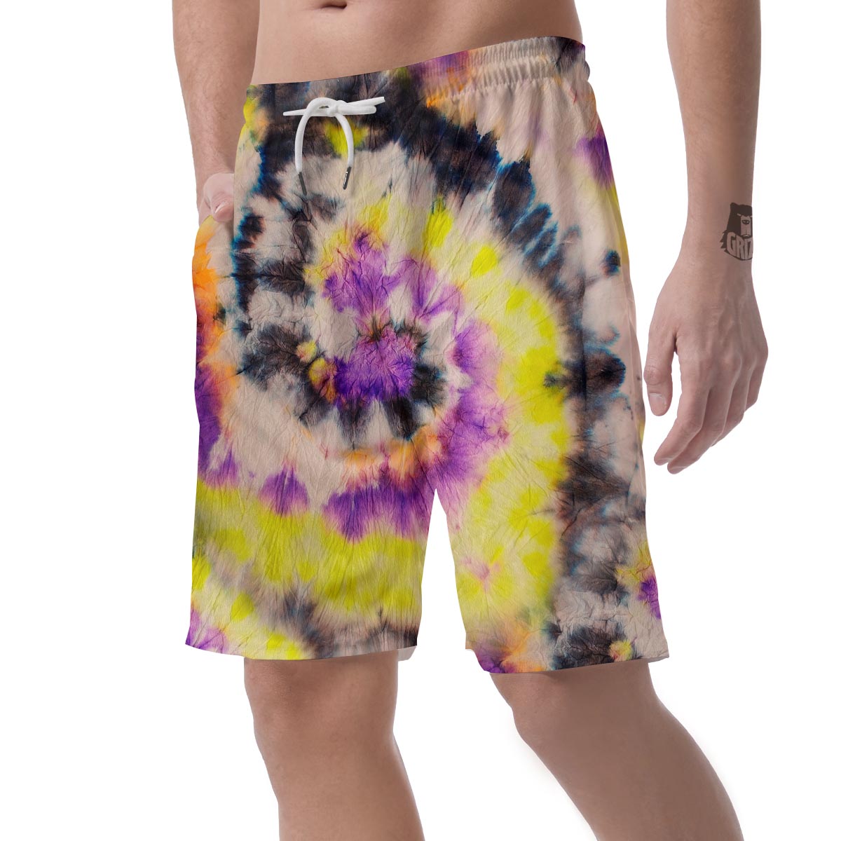 Spiral Hippie Tie Dye Men's Shorts-grizzshop