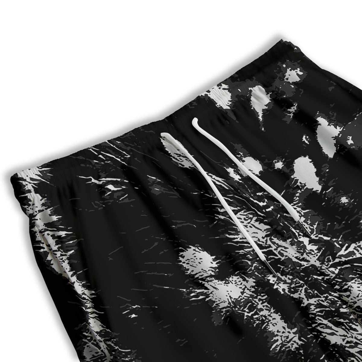 Spiral Tie Dye Black Backed Print Men's Athletic Shorts