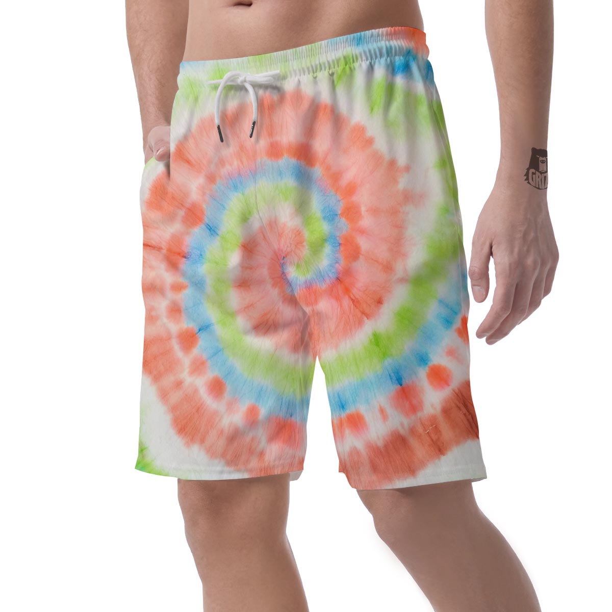 Spiral Tie Dye Men's Shorts-grizzshop