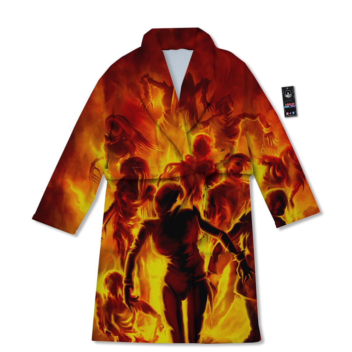 Spirit In Fire Hell Print Bathrobe-grizzshop