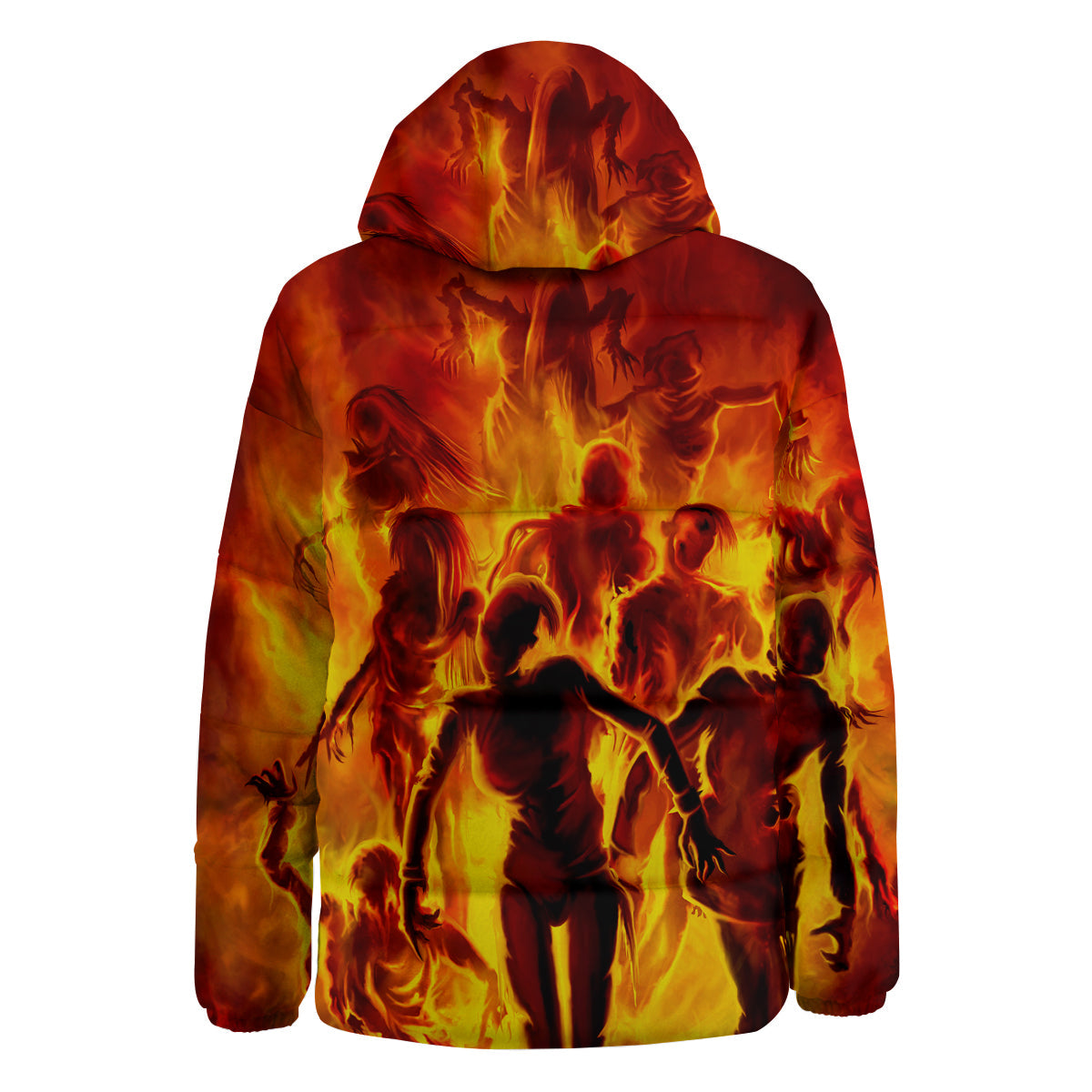 Spirit In Fire Hell Print Down Jacket-grizzshop