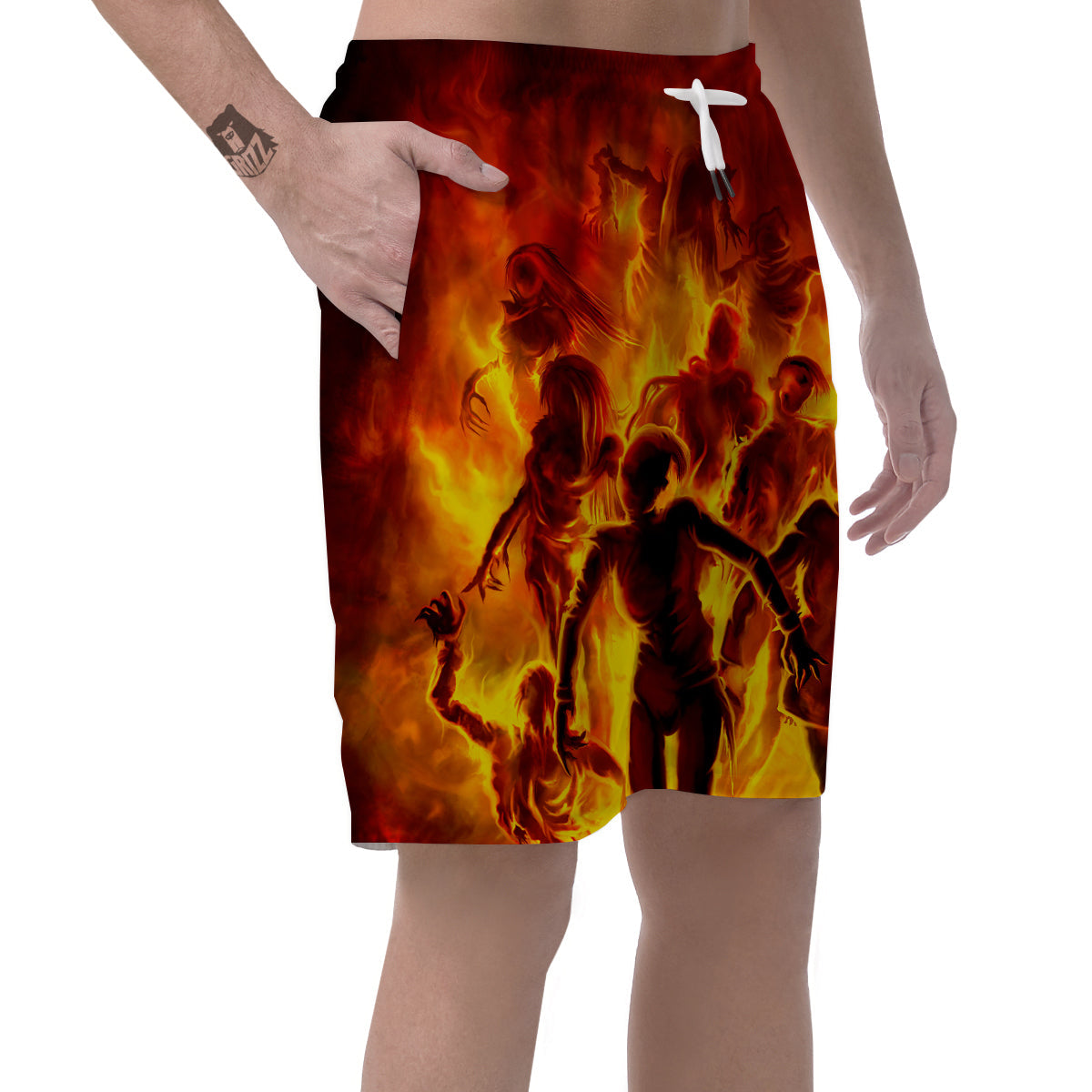 Spirit In Fire Hell Print Men's Shorts-grizzshop