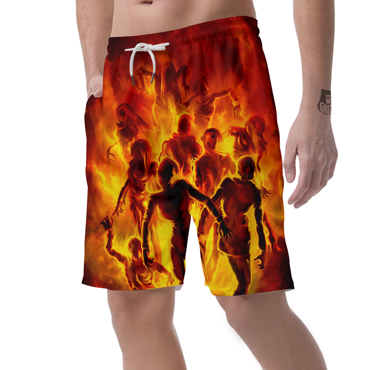 Spirit In Fire Hell Print Men's Shorts-grizzshop