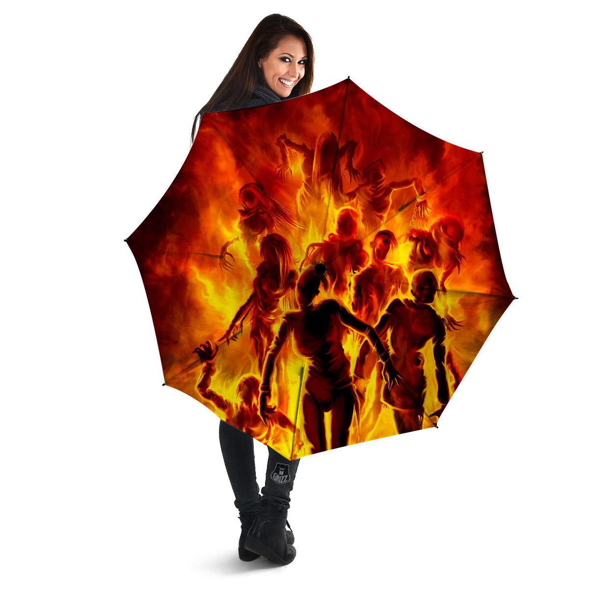 Spirit In Fire Hell Print Umbrella-grizzshop