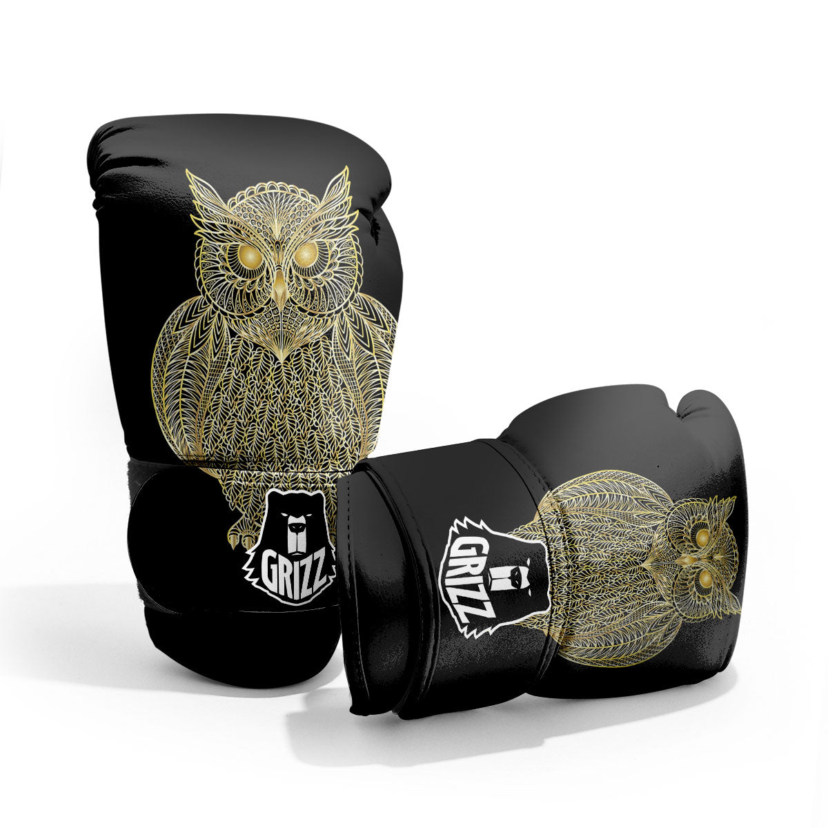 Spirit Owl Gold Print Pro Boxing Glove