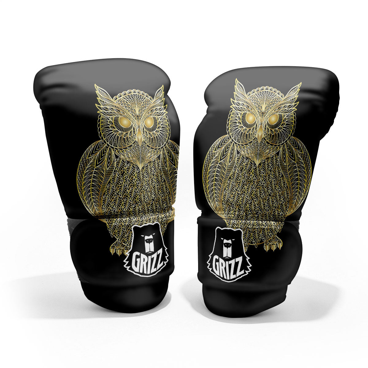 Spirit Owl Gold Print Pro Boxing Glove