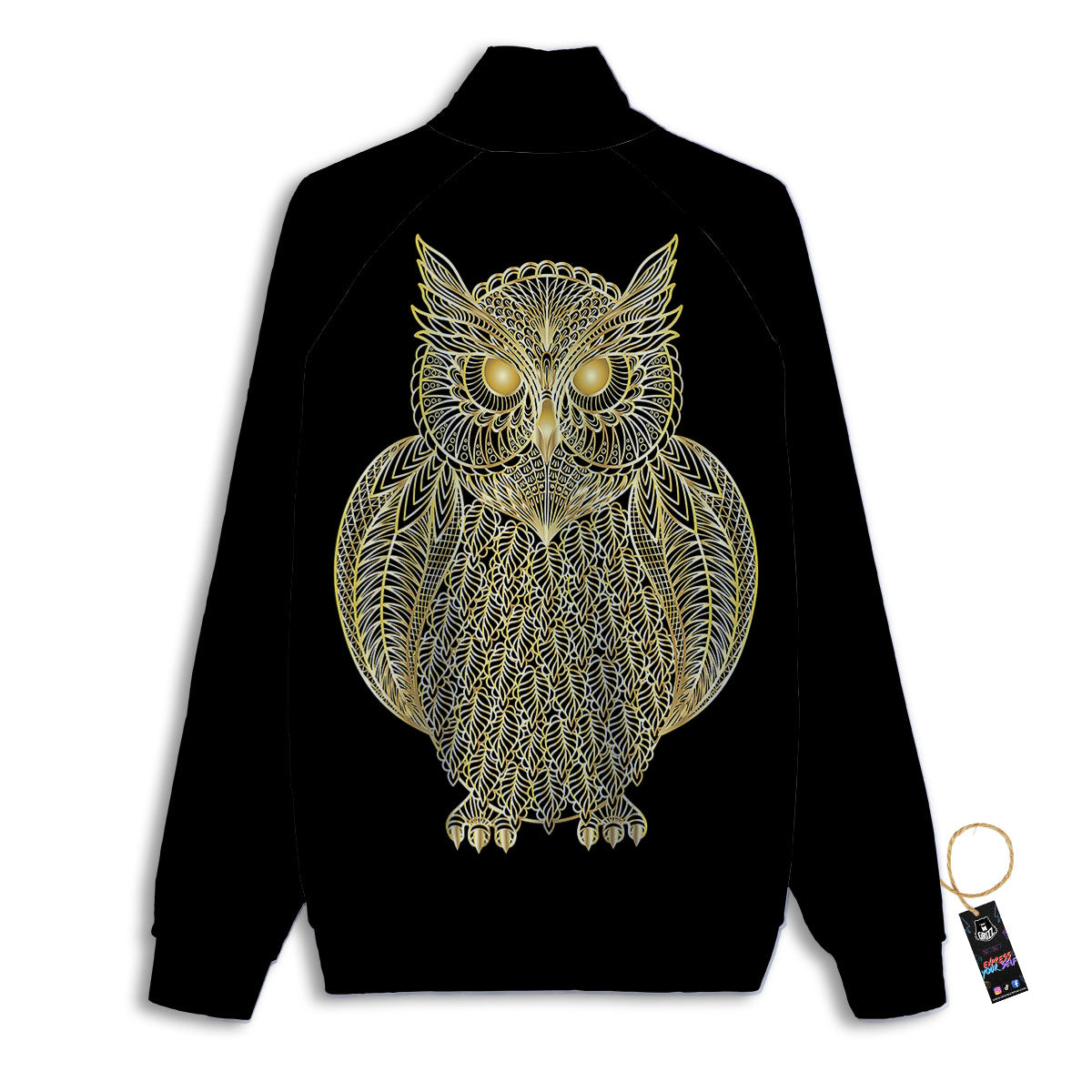 Spirit Owl Gold Print Track Jacket-grizzshop