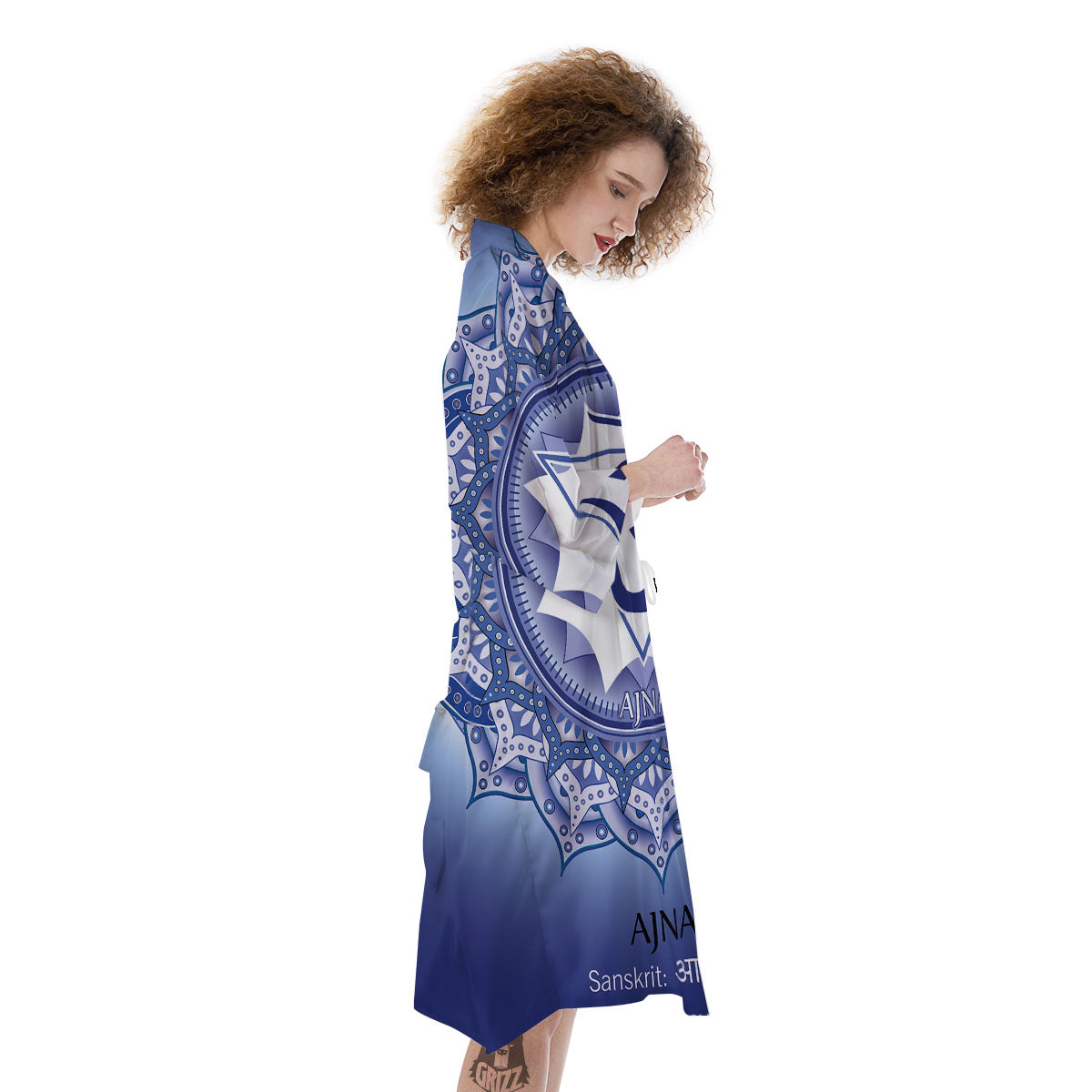 Spiritual Ajna Chakra Print Kimono-grizzshop