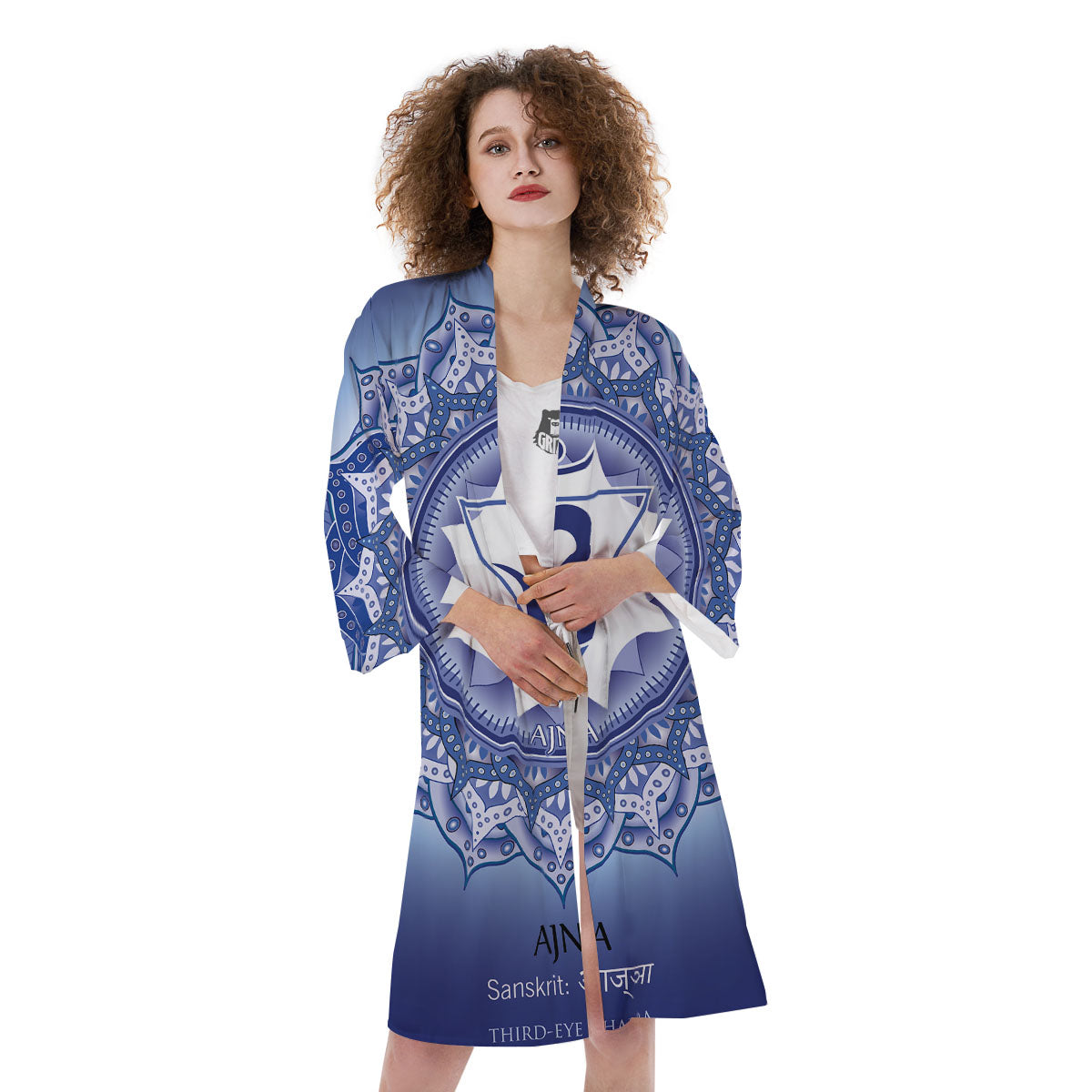 Spiritual Ajna Chakra Print Kimono-grizzshop