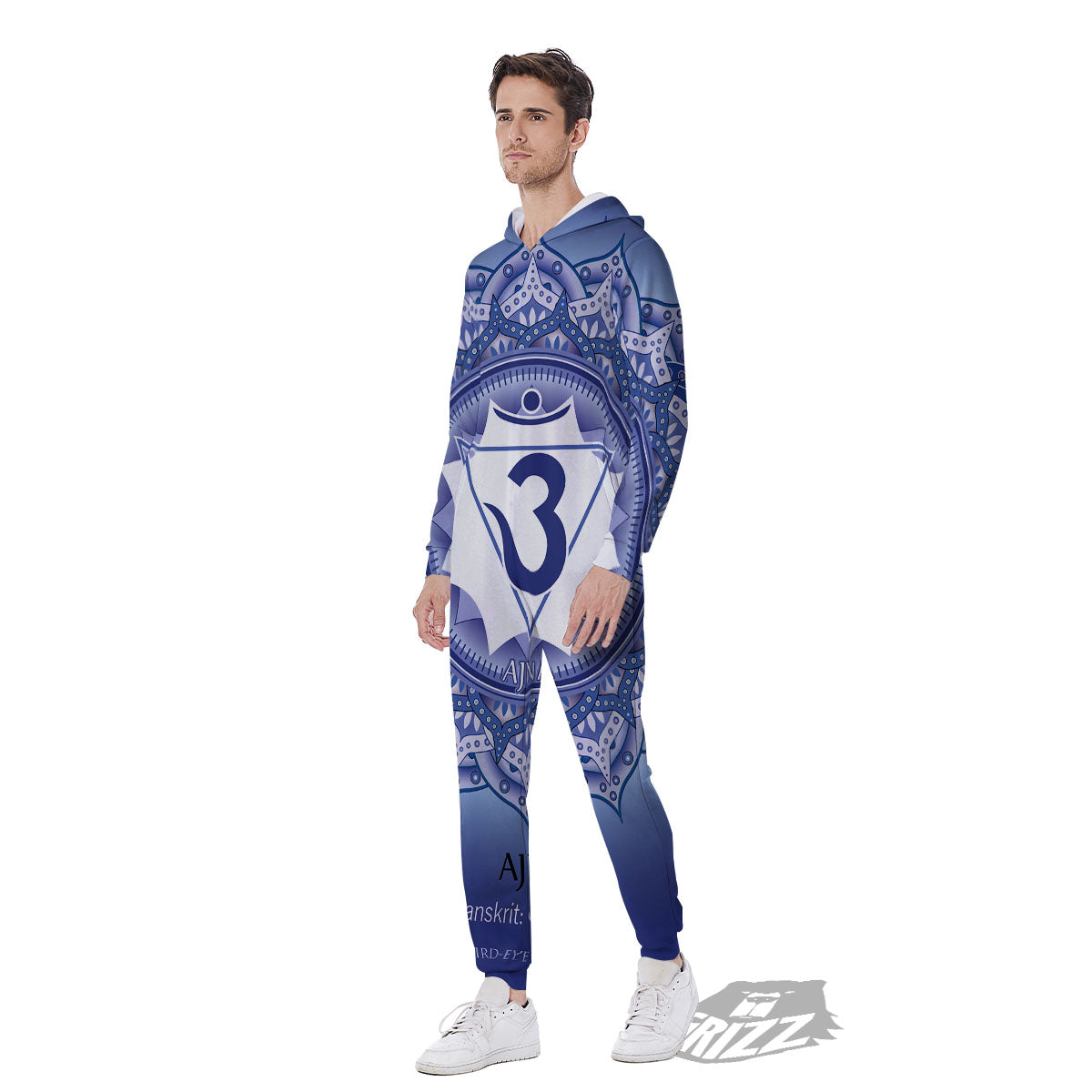 Spiritual Ajna Chakra Print Men's Jumpsuit-grizzshop
