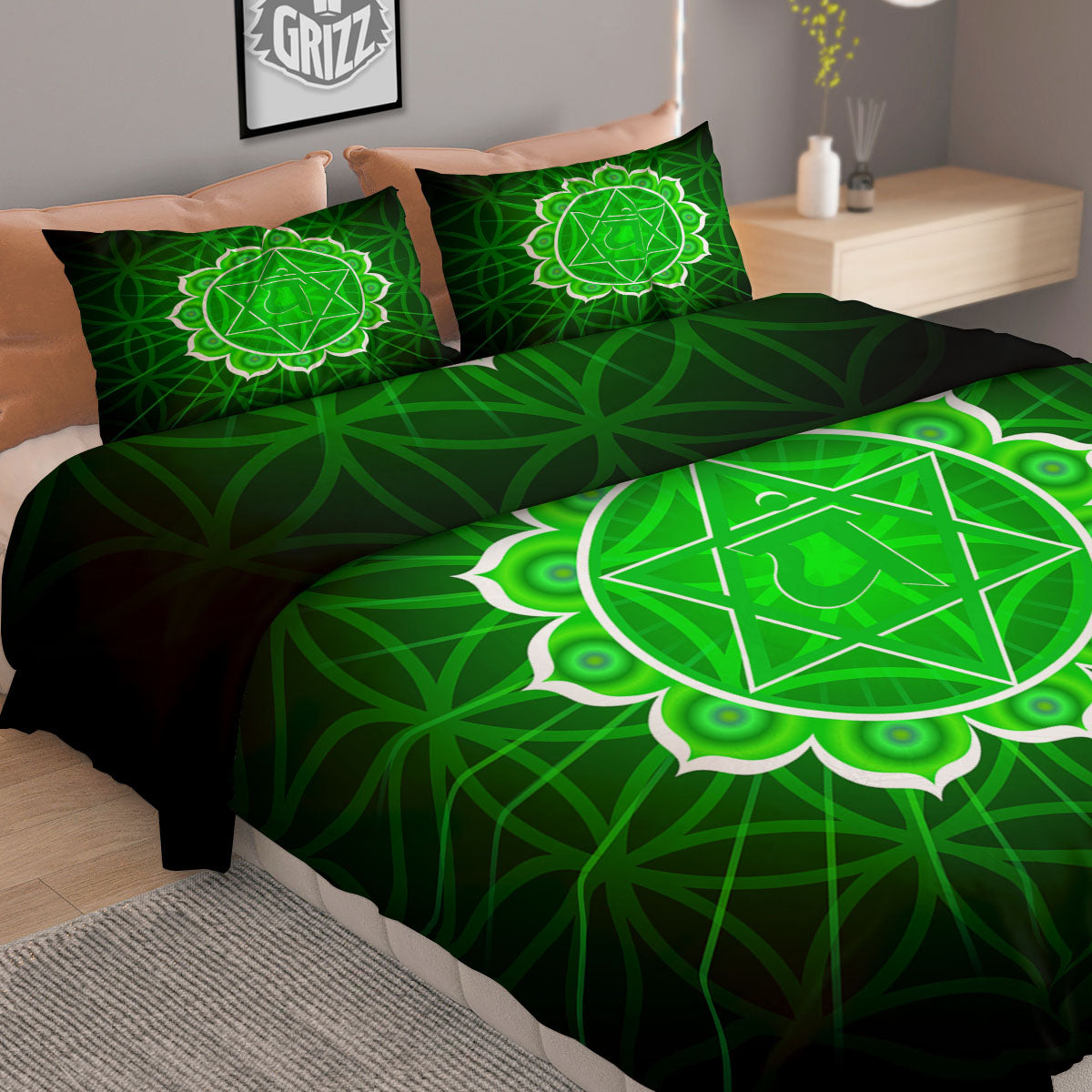 Spiritual Anahata Chakra Print Duvet Cover Bedding Set
