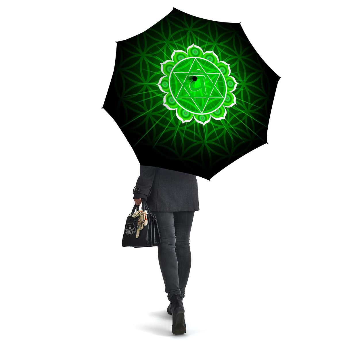 Spiritual Anahata Chakra Print Umbrella-grizzshop