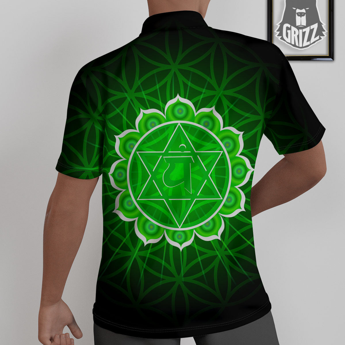 Spiritual Anahata Chakra Print Untucked Shirts-grizzshop