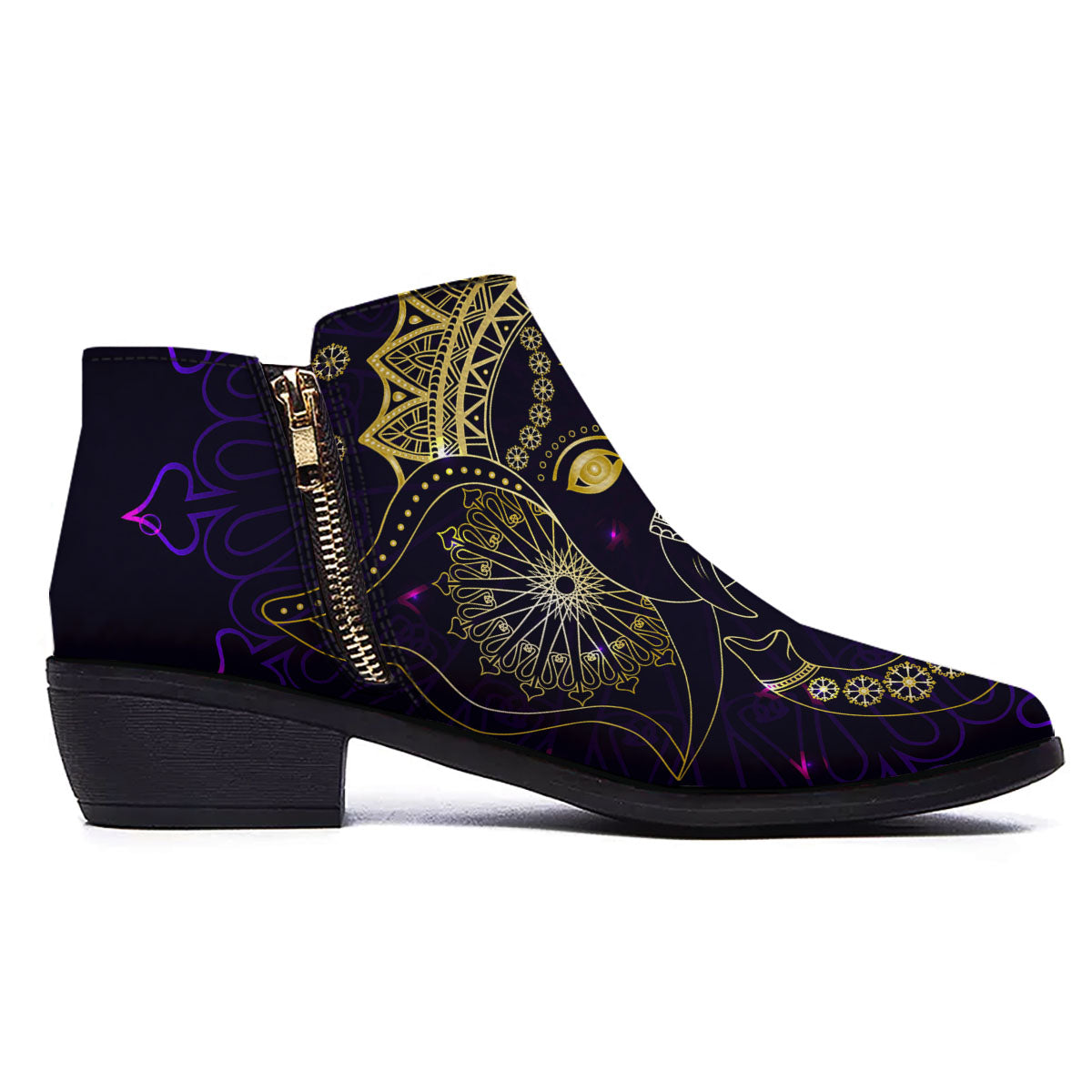 Spiritual Elephant Indian Tribal Print Ankle Boots-grizzshop