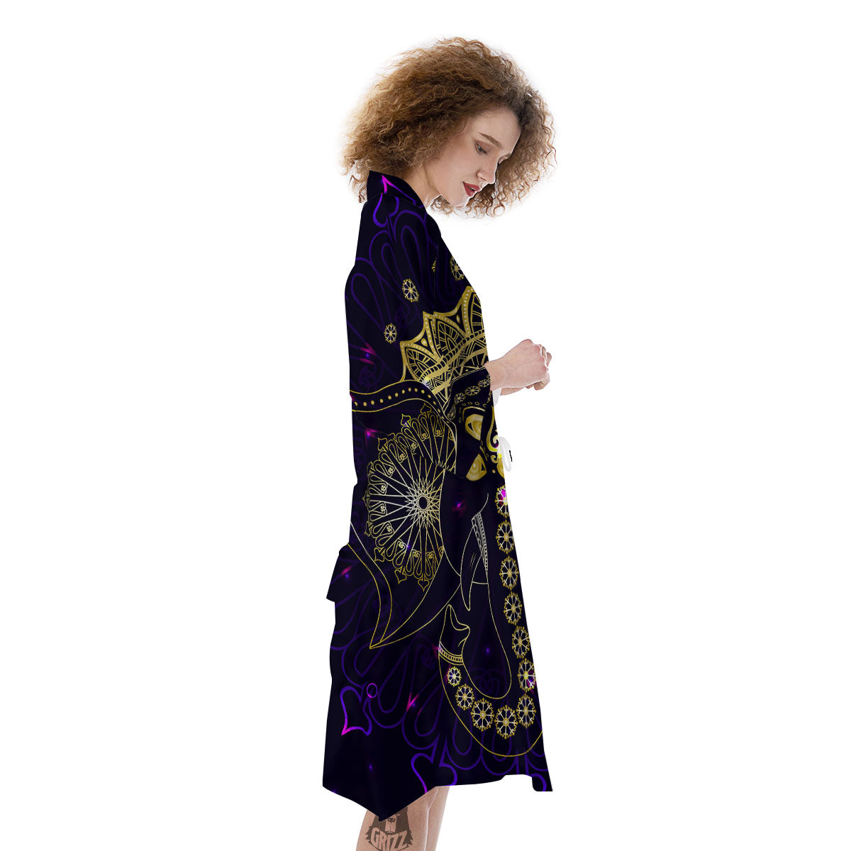 Spiritual Elephant Indian Tribal Print Kimono-grizzshop