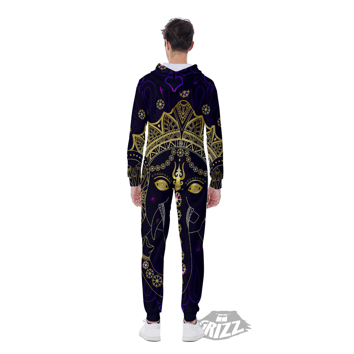 Spiritual Elephant Indian Tribal Print Men's Jumpsuit-grizzshop