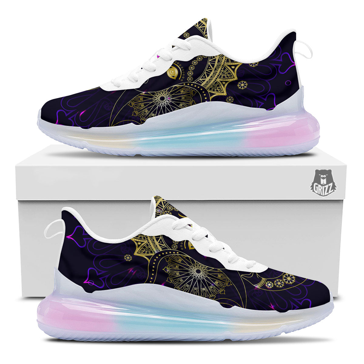Spiritual Elephant Indian Tribal Print Running Sneakers-grizzshop