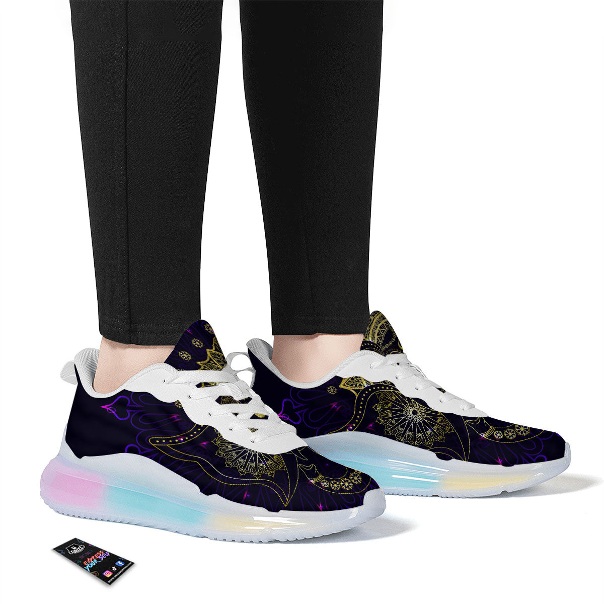 Spiritual Elephant Indian Tribal Print Running Sneakers-grizzshop