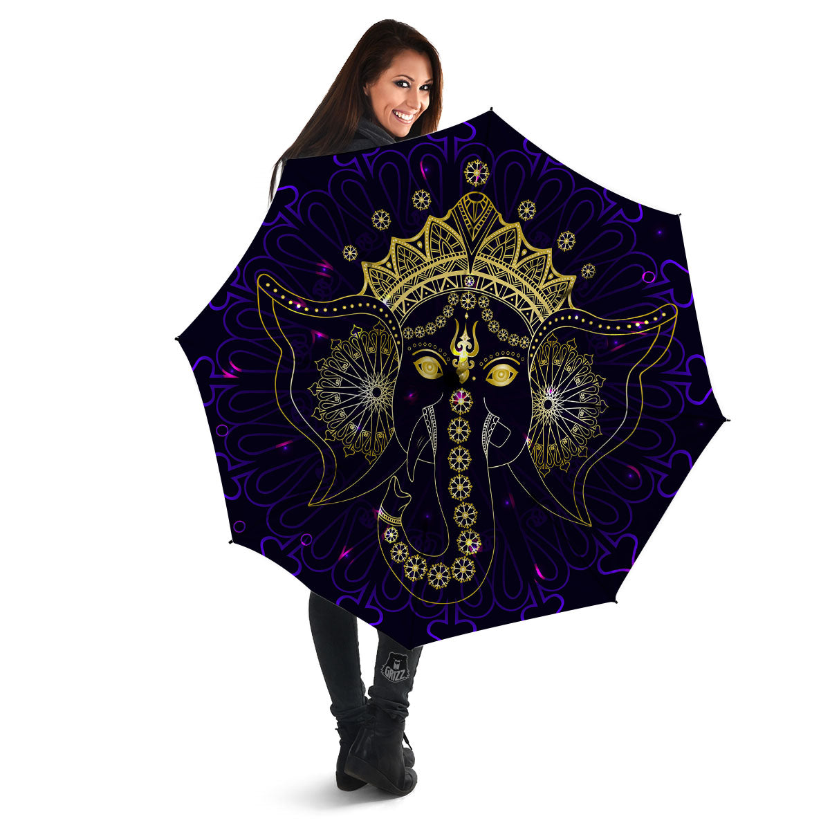 Spiritual Elephant Indian Tribal Print Umbrella-grizzshop