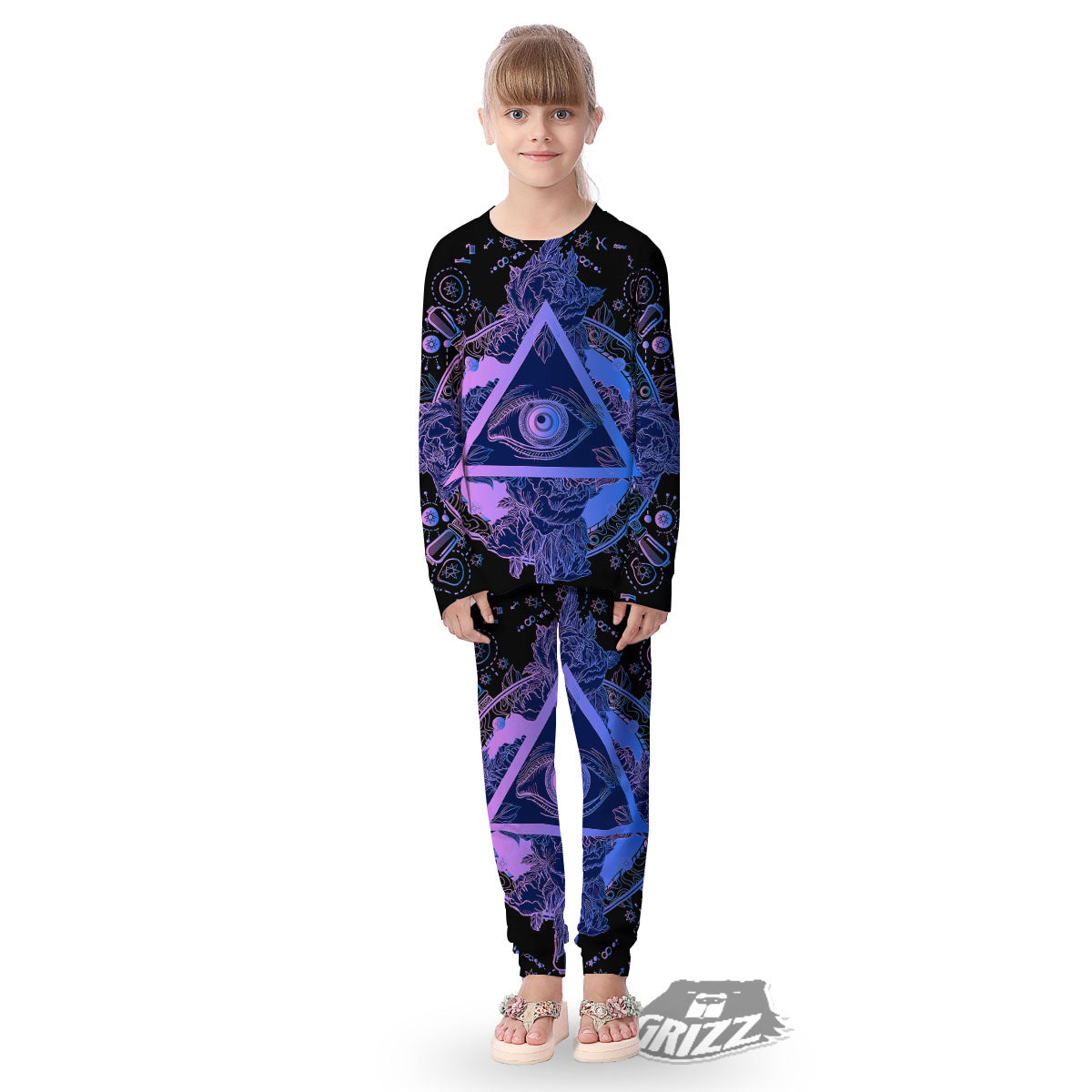 Spiritual Eye Of Providence Print Kid's Pajamas-grizzshop