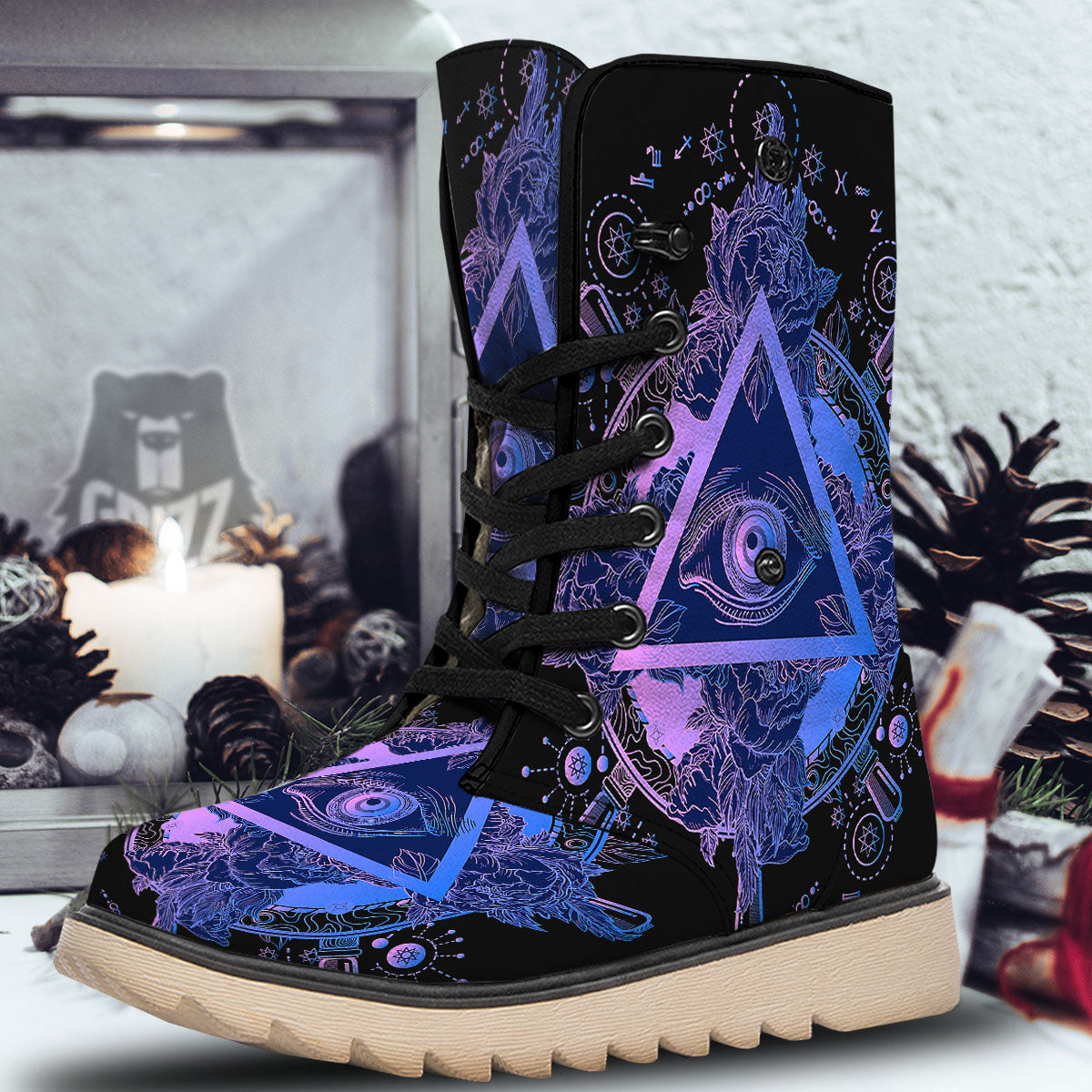 Spiritual Eye Of Providence Print Snow Boots-grizzshop