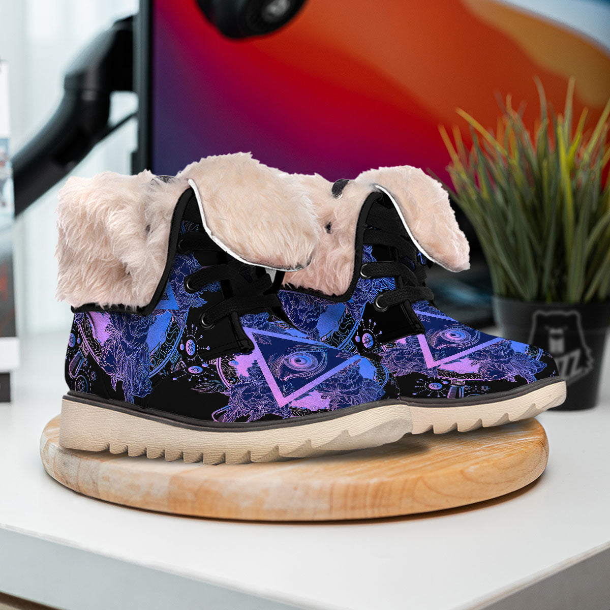 Spiritual Eye Of Providence Print Snow Boots-grizzshop