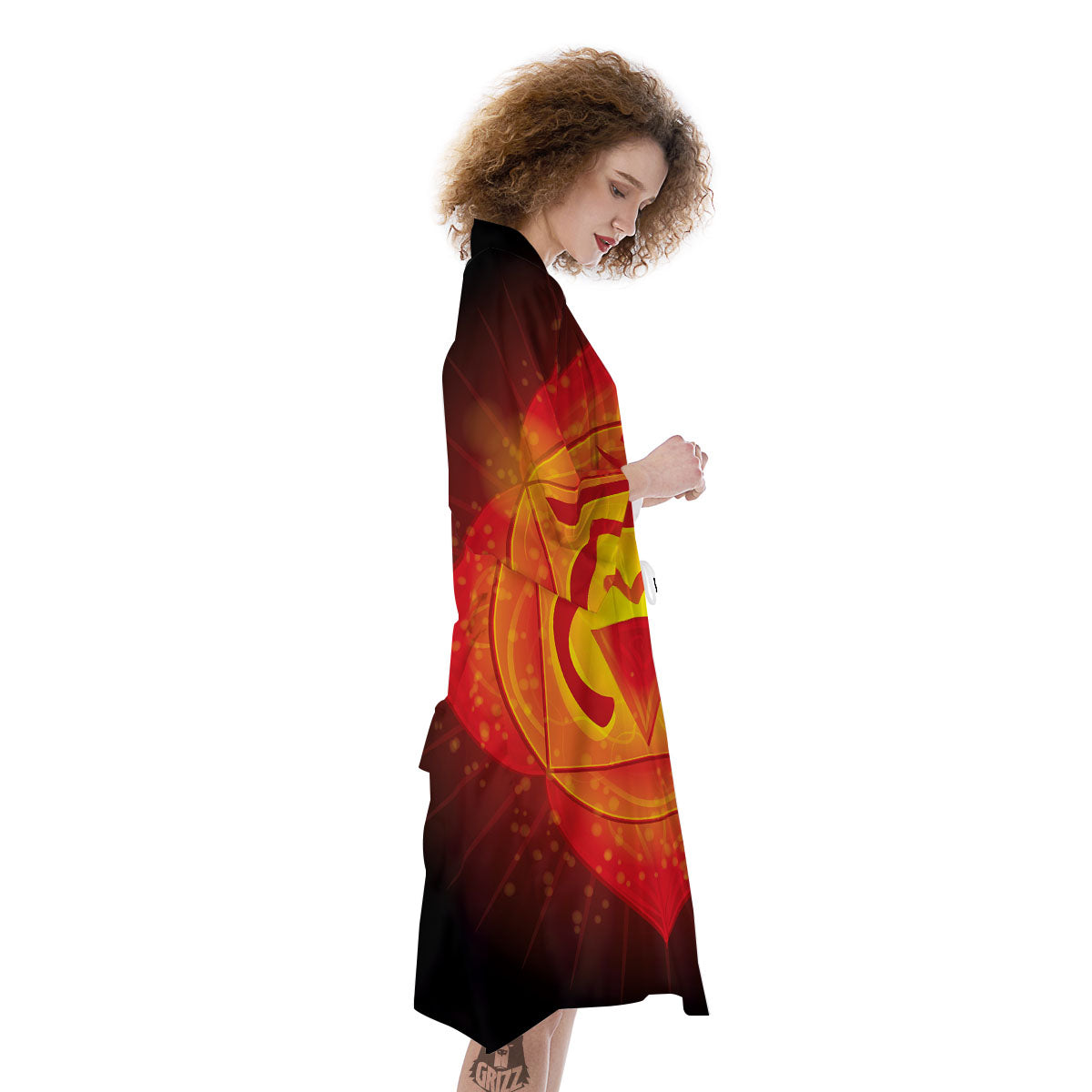 Spiritual Muladhara Chakra Print Kimono-grizzshop