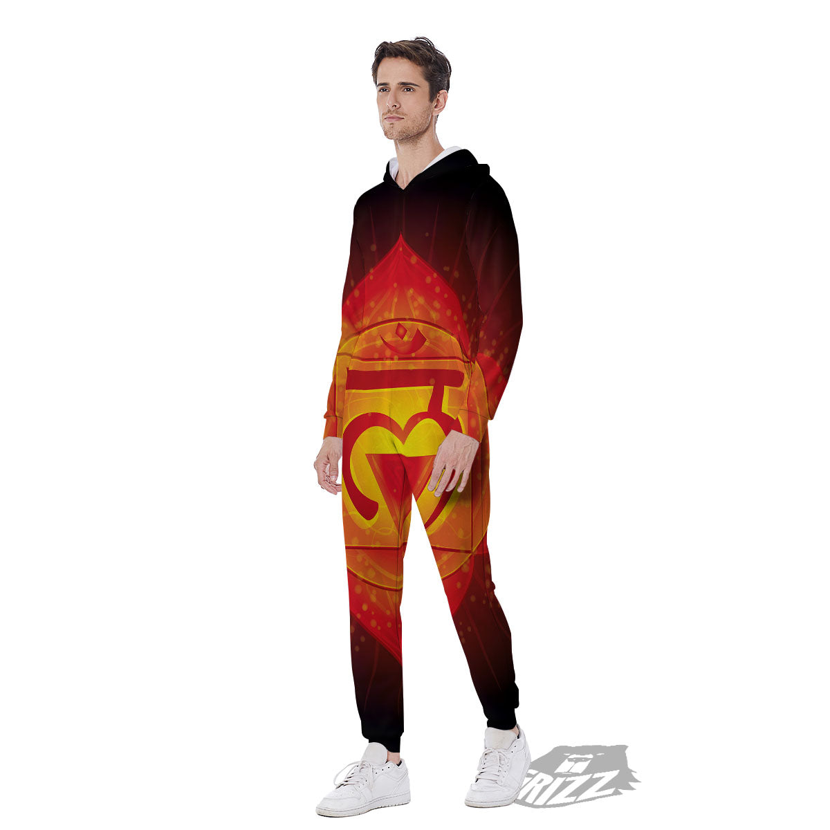 Spiritual Muladhara Chakra Print Men's Jumpsuit-grizzshop
