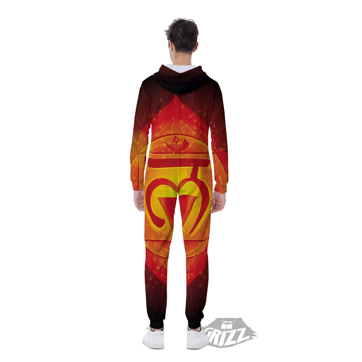 Spiritual Muladhara Chakra Print Men's Jumpsuit-grizzshop